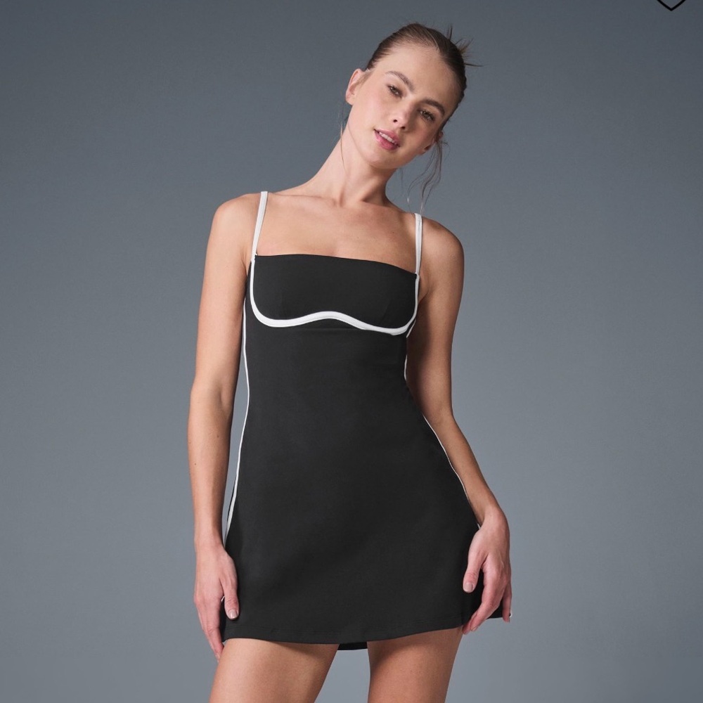 ALO Yoga Streamlined Dress black/white size S